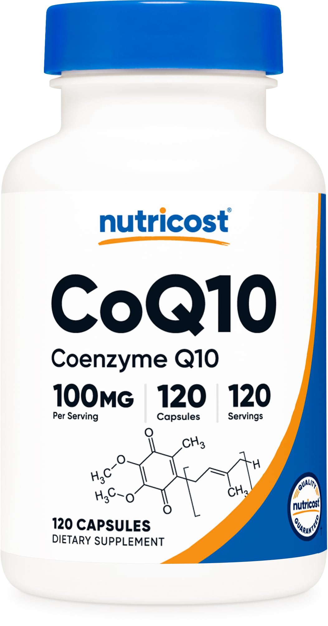 Nutricost CoQ10 100mg, 120 Vegetarian Capsules, 120 Servings - High Absorption, Vegetarian, Non-GMO, Coenzyme Q10 - Maple Wellness Supplements
