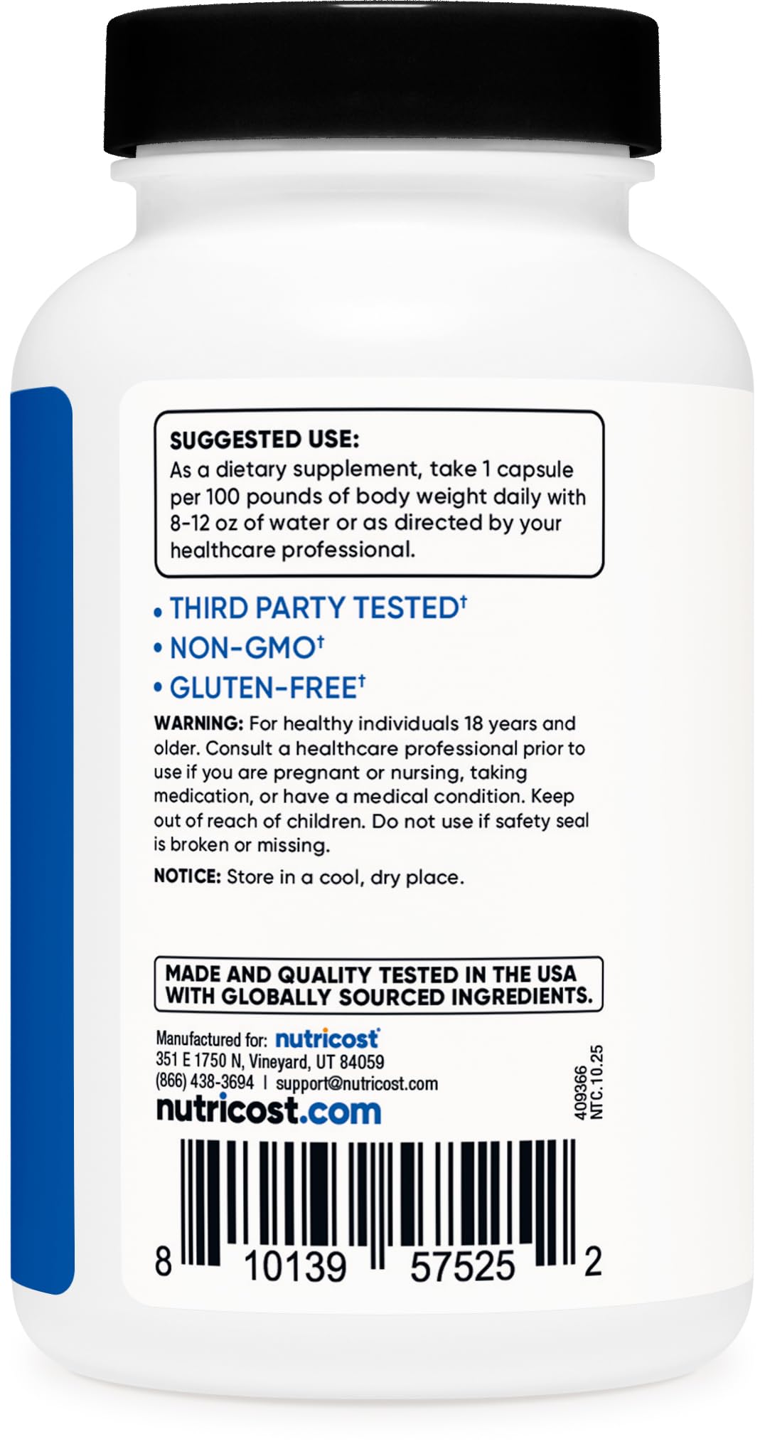 Nutricost Creatine HCl 120 Capsules - Made with CON-CRET Creatine, 750 MG Per Capsule - Maple Wellness Supplements