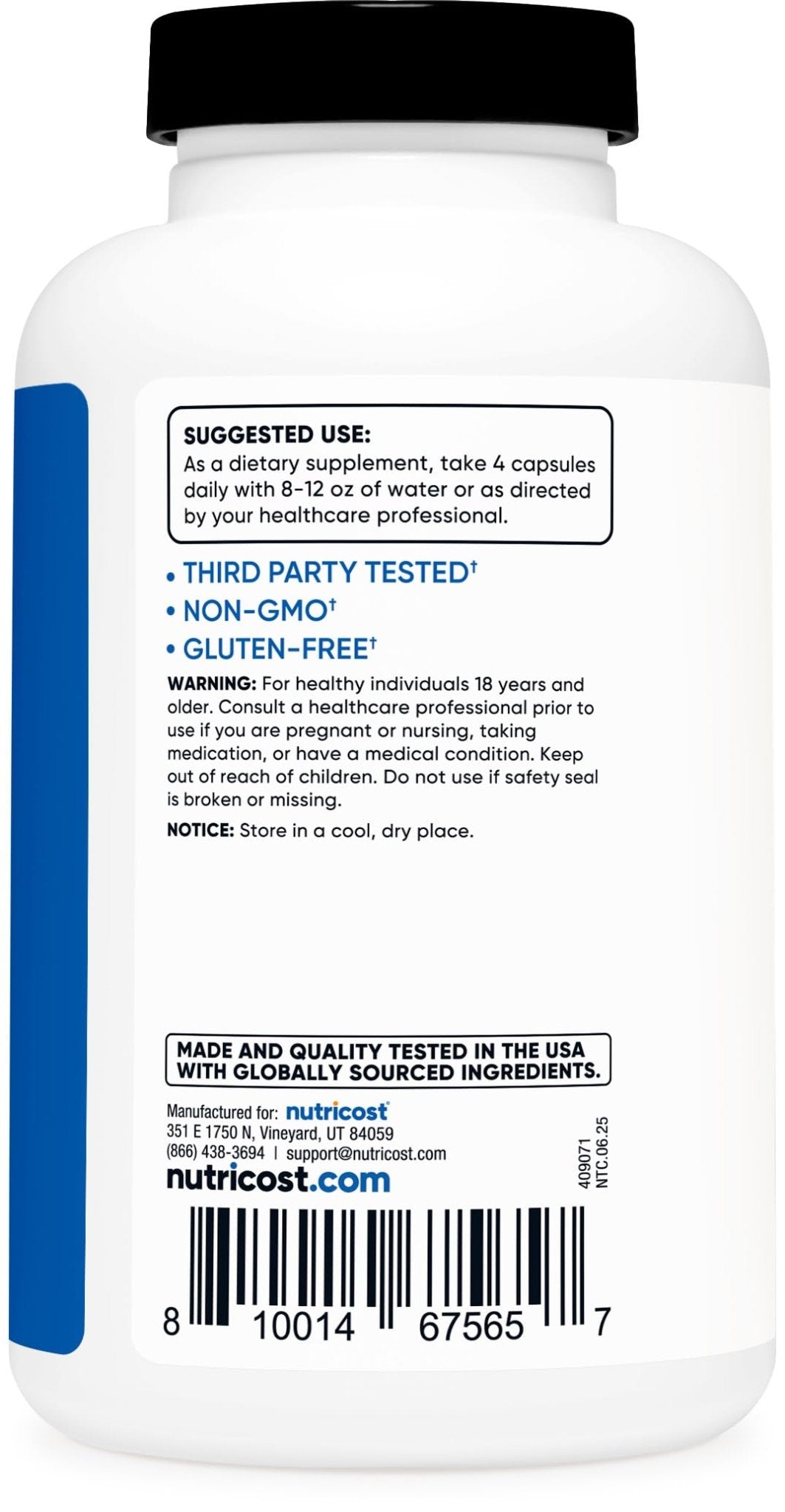 Nutricost Creatine Monohydrate 3,000mg, 180 Capsules (750mg Per Capsule) - Gluten Free, Non-GMO - Maple Wellness Supplements