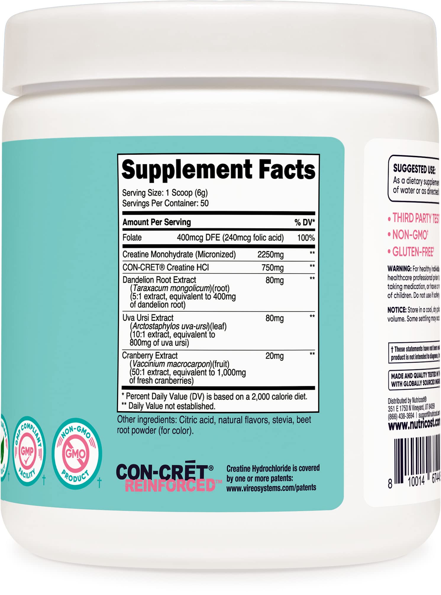 Nutricost Creatine Monohydrate Powder for Women, Micronized, Strawberry Lemonade - Maple Wellness Supplements