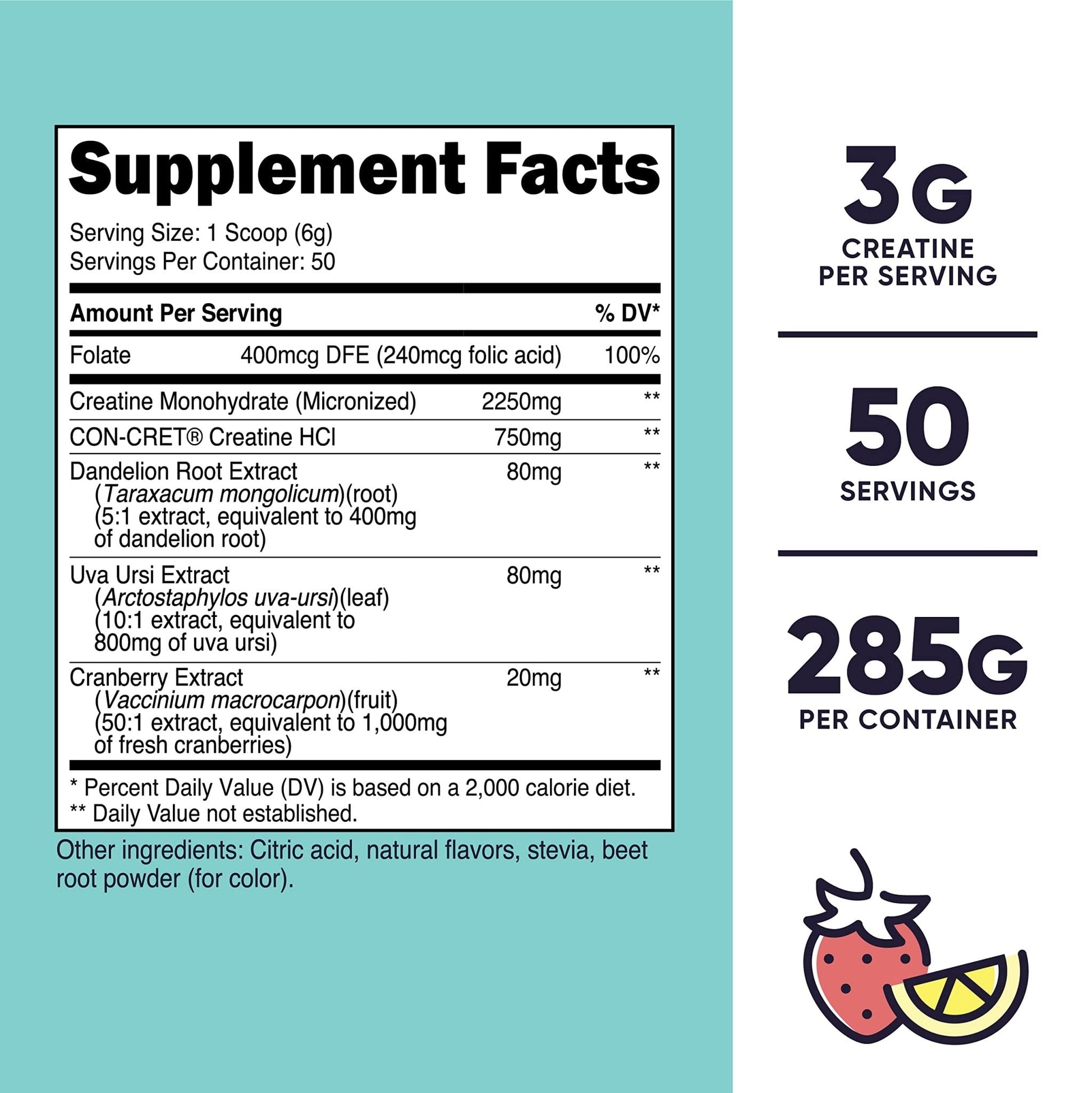 Nutricost Creatine Monohydrate Powder for Women, Micronized, Strawberry Lemonade - Maple Wellness Supplements