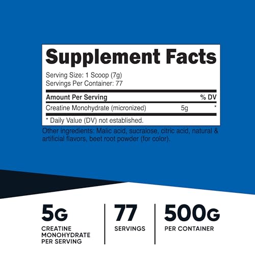 Nutricost Creatine Monohydrate Powder (Watermelon, 500 Gram) - Micronized Creatine - Maple Wellness Supplements