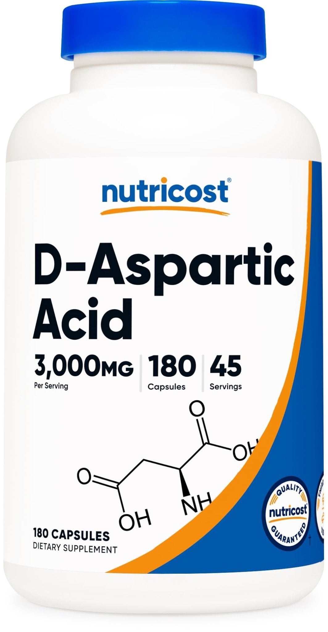 Nutricost D-Aspartic Acid (DAA) Capsules 3000mg Per Serving (180 Capsules) - Non-GMO - Maple Wellness Supplements