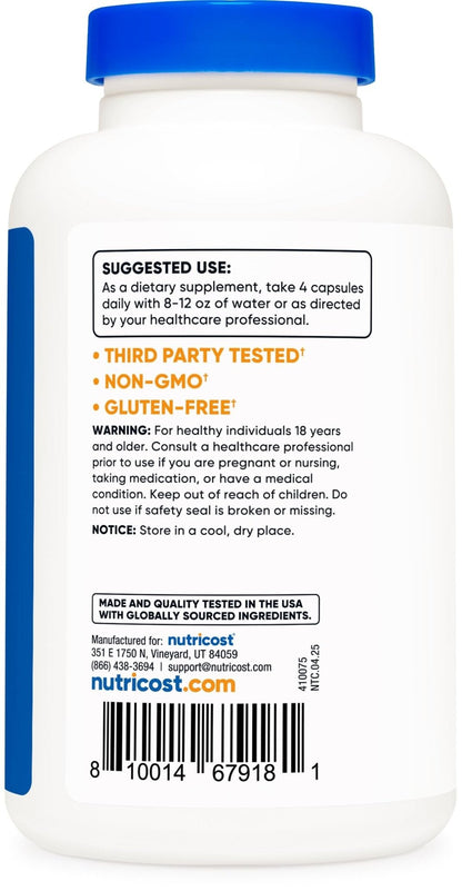 Nutricost D-Aspartic Acid (DAA) Capsules 3000mg Per Serving (180 Capsules) - Non-GMO - Maple Wellness Supplements
