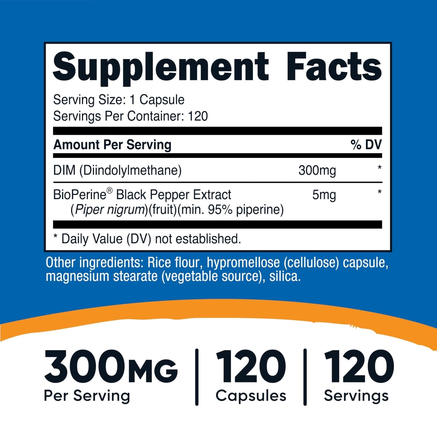 Nutricost DIM (Diindolylmethane) Plus BioPerine 300mg, 120 Vegetarian Capsules - Up to 4 Month Supply, Max Strength DIM Supplement - Maple Wellness Supplements