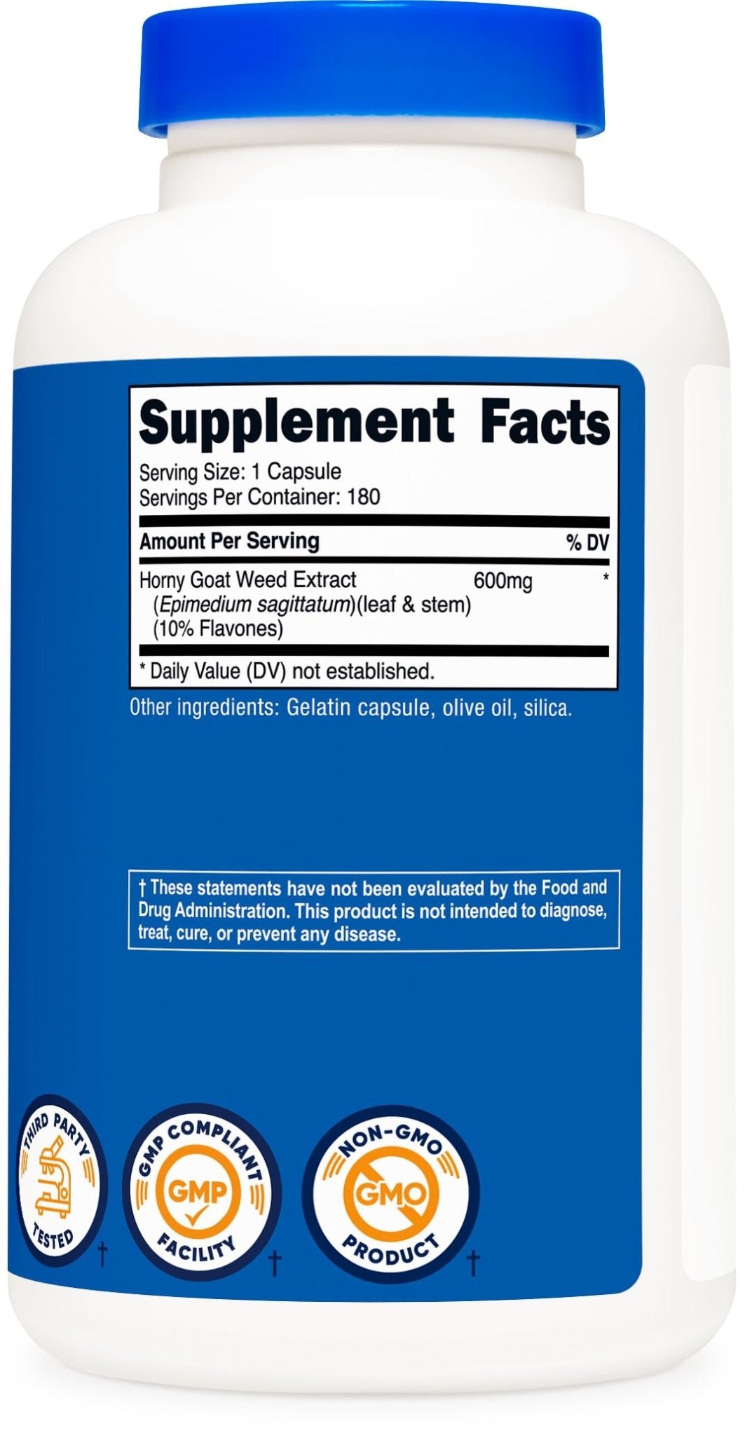 Nutricost Horny Goat Weed Extract (Epimedium) - 180 Capsules, 180 Servings, 600mg Per Capsule - Maple Wellness Supplements