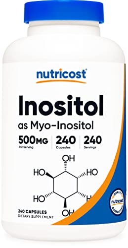 Nutricost Inositol Capsules 500mg, 240 Capsules - Veggie Capsules, Non-GMO, Gluten - Maple Wellness Supplements
