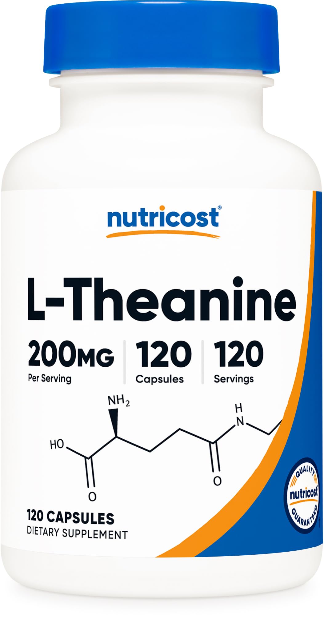 Nutricost L-Theanine 200mg, 120 Capsules, Double Strength - Non-GMO, Gluten Free - Maple Wellness Supplements