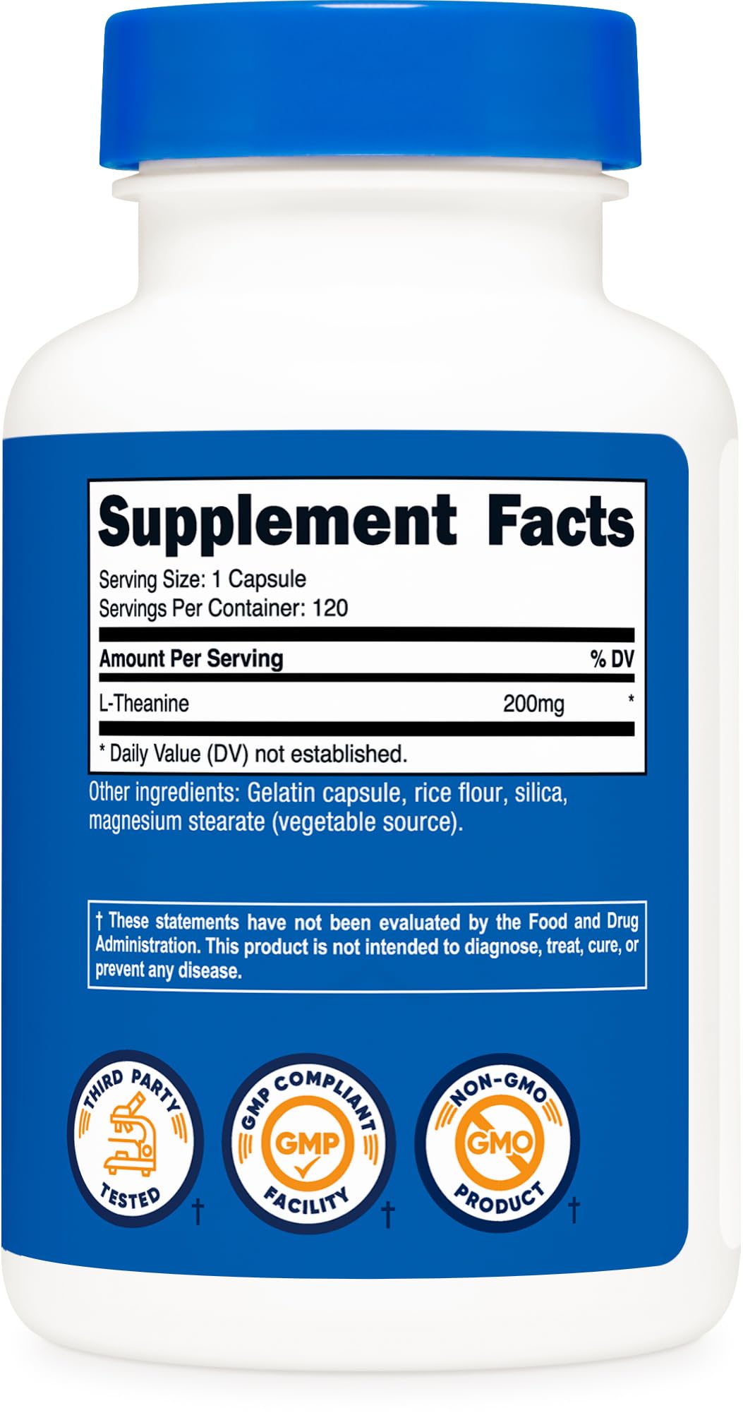 Nutricost L-Theanine 200mg, 120 Capsules, Double Strength - Non-GMO, Gluten Free - Maple Wellness Supplements