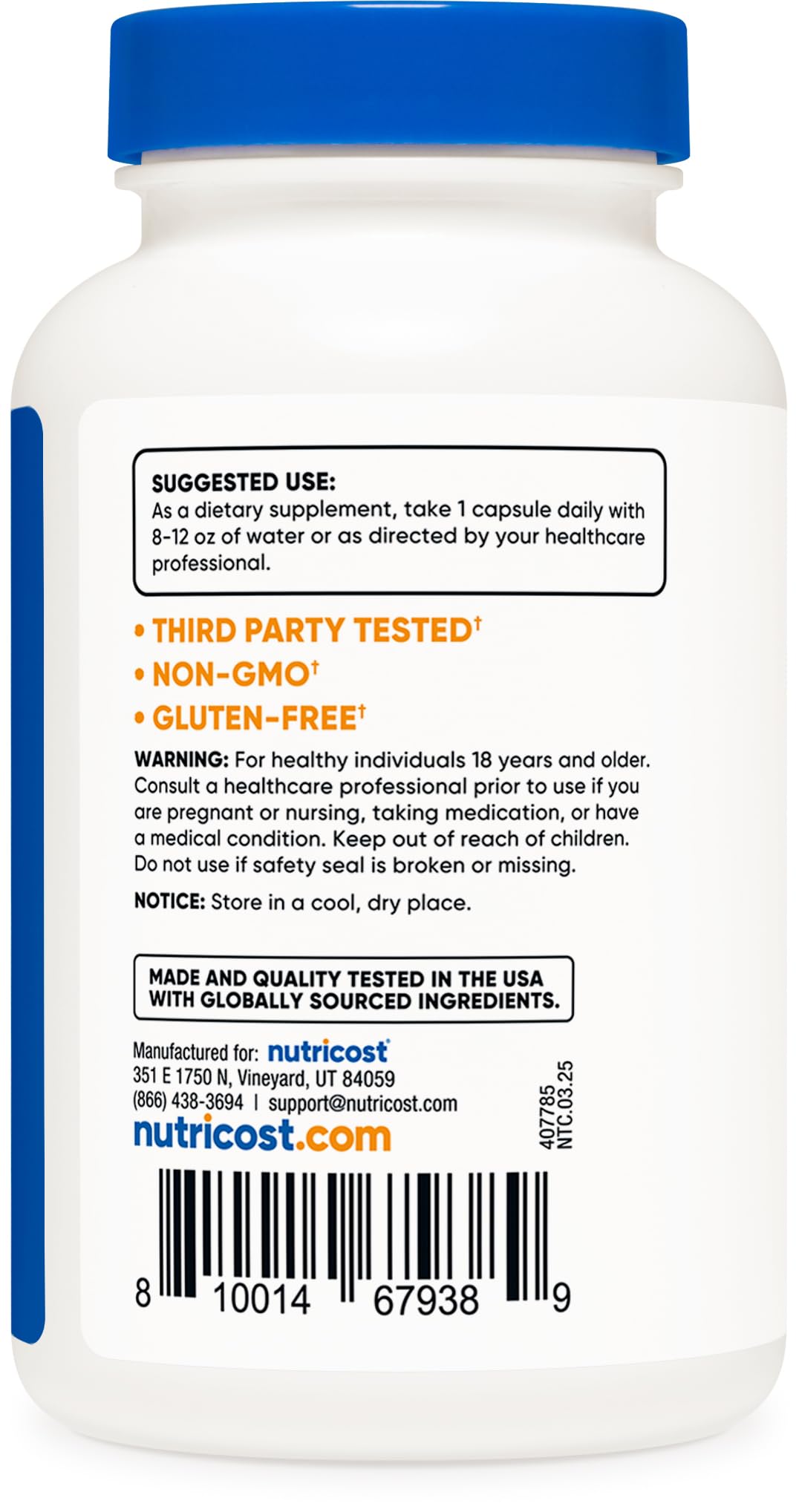 Nutricost L-Tryptophan 500mg, 120 Capsules - with BioPerine, Gluten Free, Non-GMO - Maple Wellness Supplements