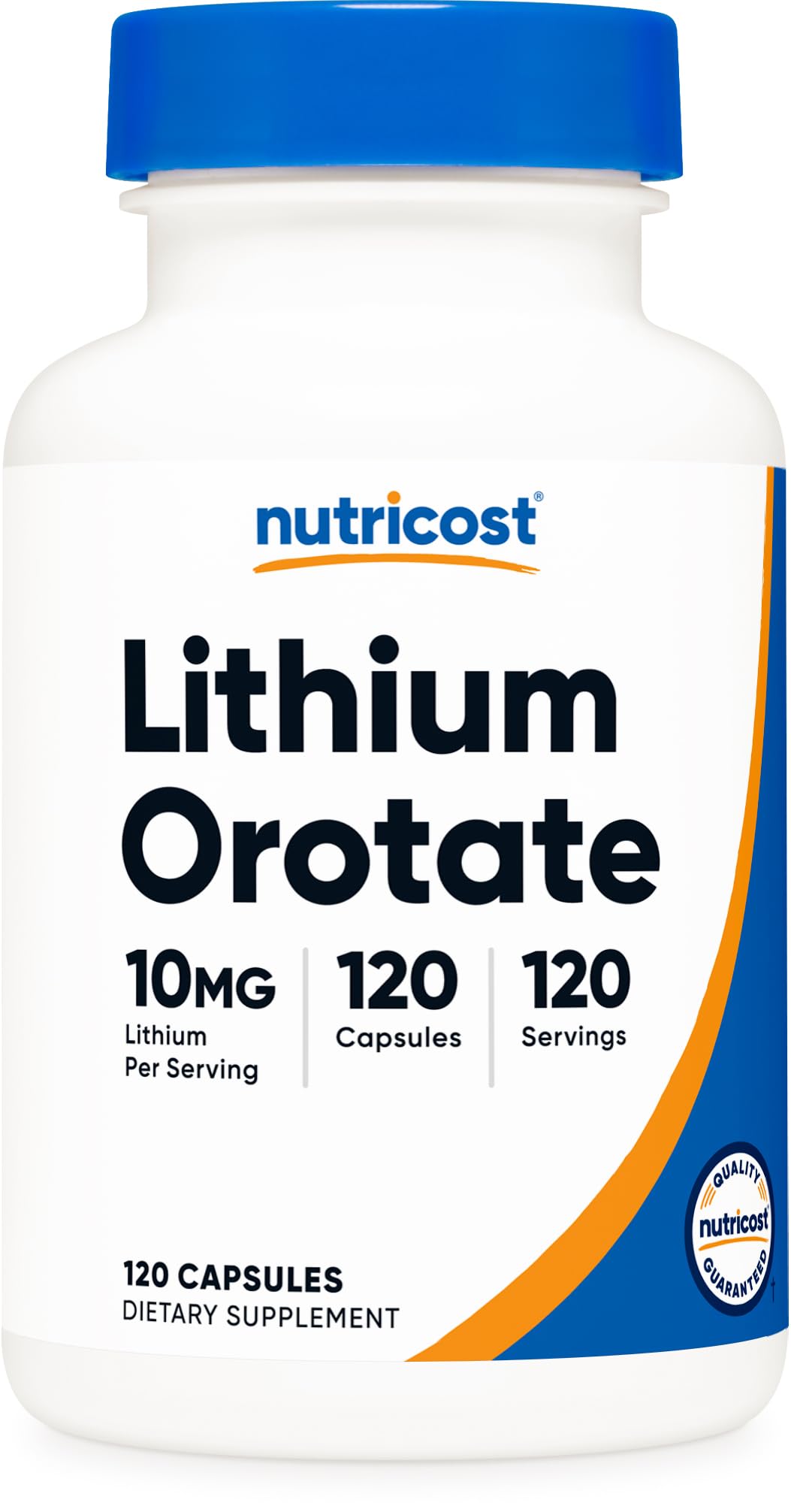 Nutricost Lithium Orotate (10mg) 120 Capsules - Vegan Lithium Supplement, GMO-Free, Gluten-Free - Maple Wellness Supplements