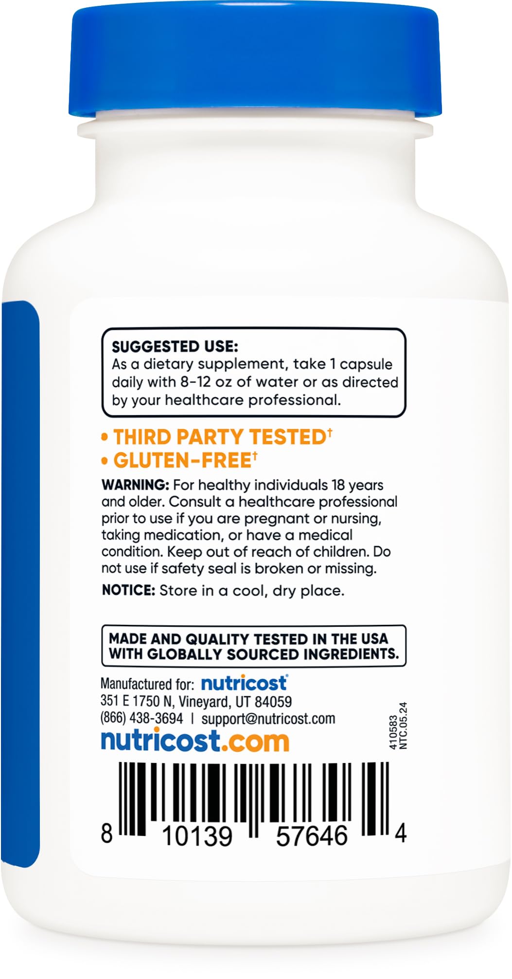 Nutricost Lithium Orotate (10mg) 120 Capsules - Vegan Lithium Supplement, GMO-Free, Gluten-Free - Maple Wellness Supplements