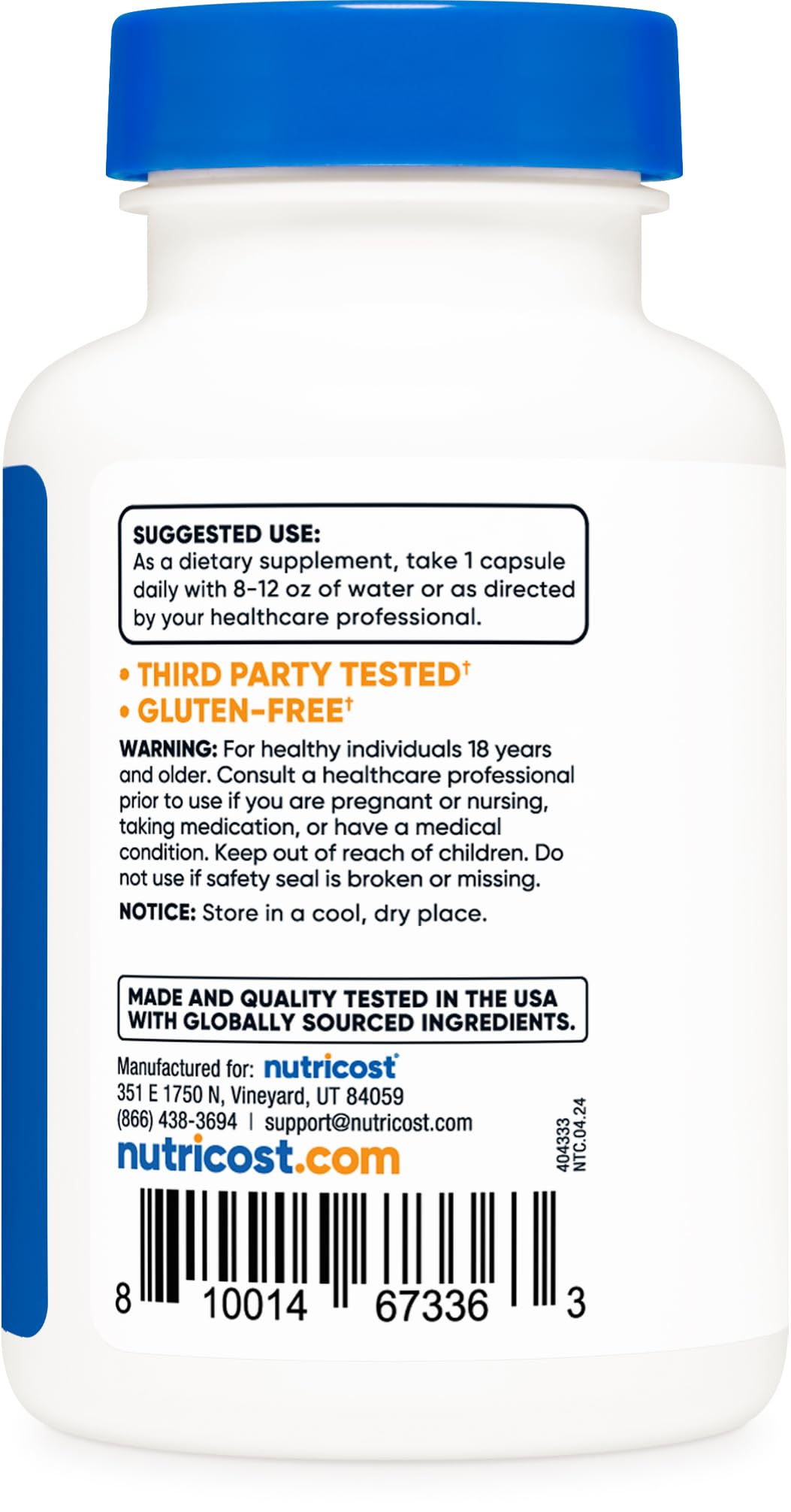 Nutricost Lithium Orotate 5mg, 120 Capsules - Veggie Caps, Non-GMO, Gluten Free - Maple Wellness Supplements