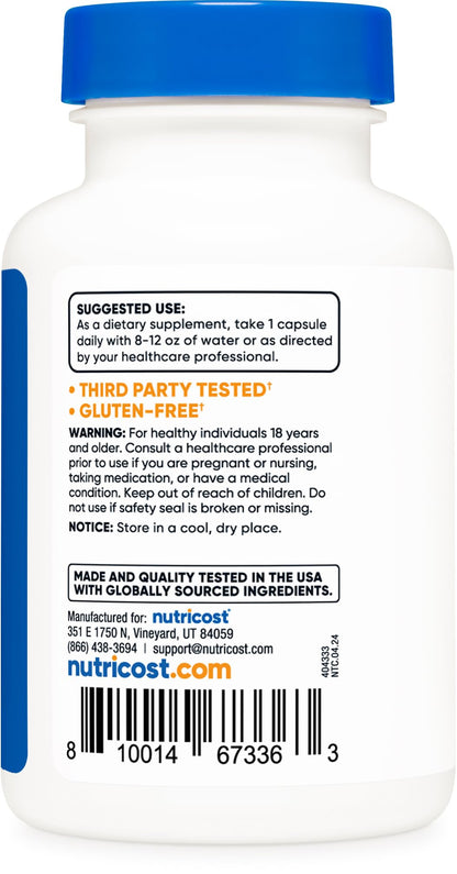 Nutricost Lithium Orotate 5mg, 120 Capsules - Veggie Caps, Non-GMO, Gluten Free - Maple Wellness Supplements