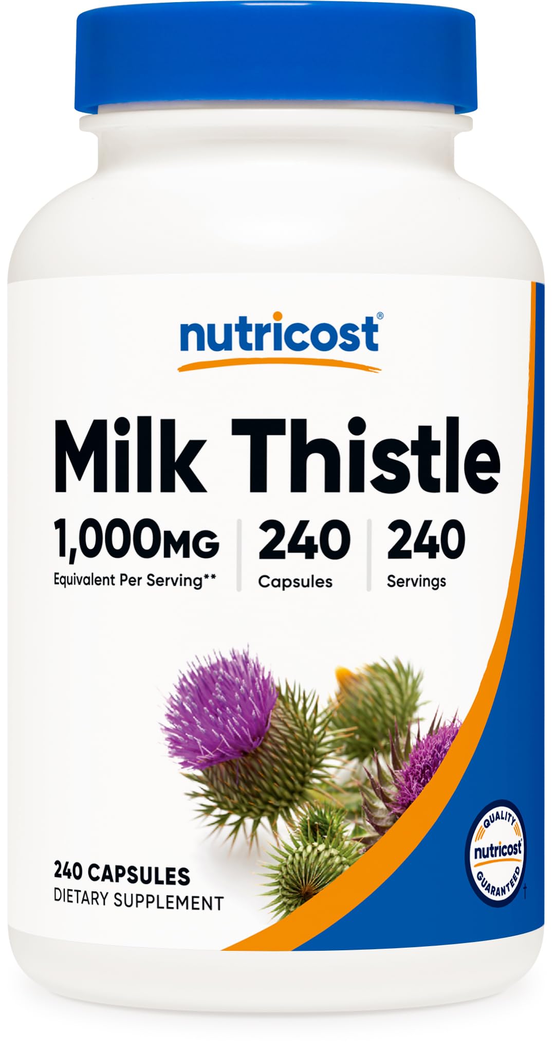 Nutricost Milk Thistle Extract 240 Capsules for 240 Servings Per Bottle - Vegan, GMO Free and Gluten Free - Maple Wellness Supplements