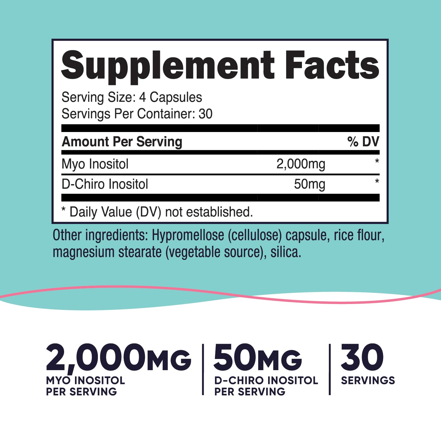Nutricost Myo Inositol & D-Chiro Inositol for Women 2000mg, 120 Capsules, 2000mg Myo & 50mg D-Chiro Per Serving, 30 Servings - Maple Wellness Supplements