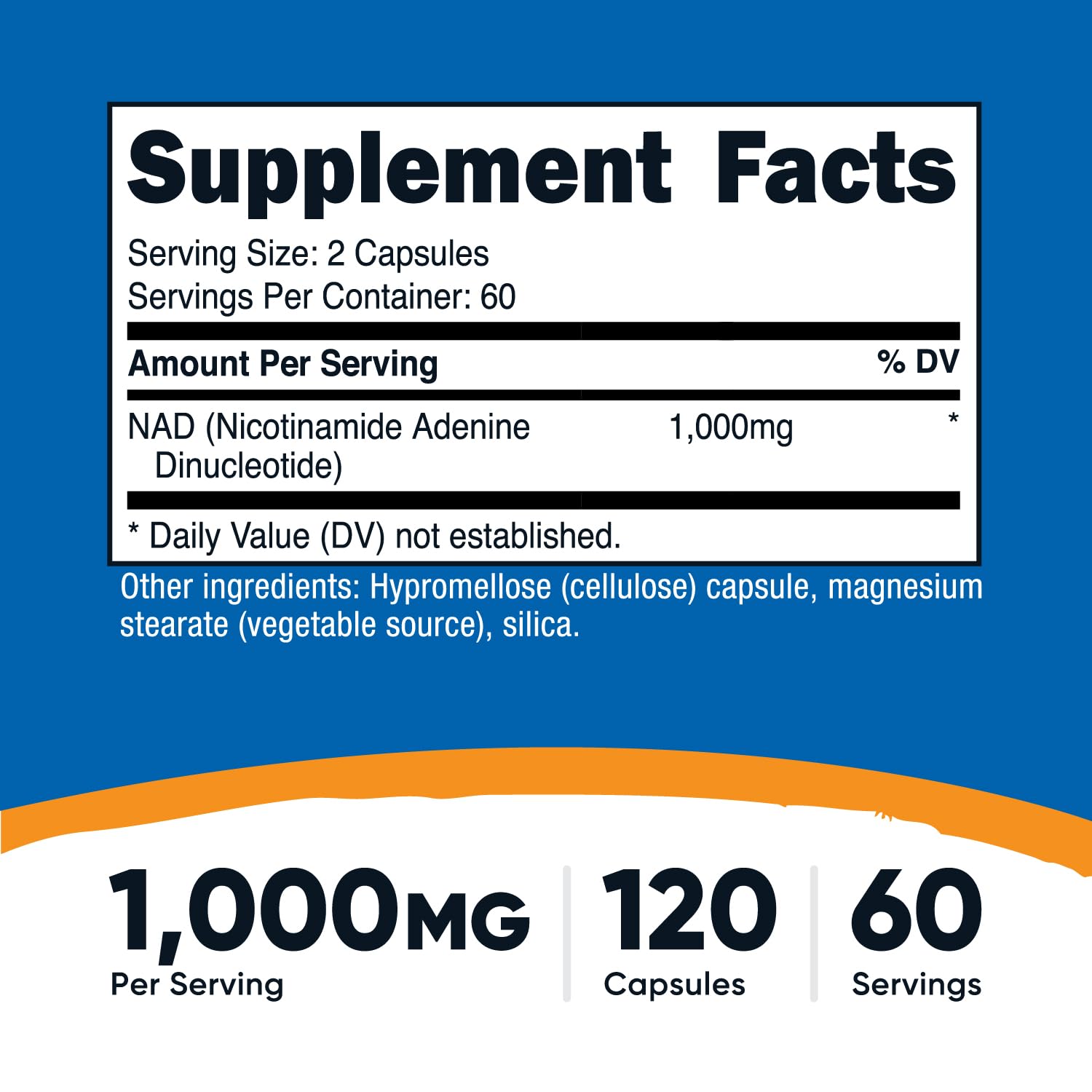 Nutricost NAD+ Supplement 1,000mg per Serving,120 Capsules (Nicotinamide Adenine Dinucleotide) - 60 Servings, Gluten-Free, Vegan - Maple Wellness Supplements