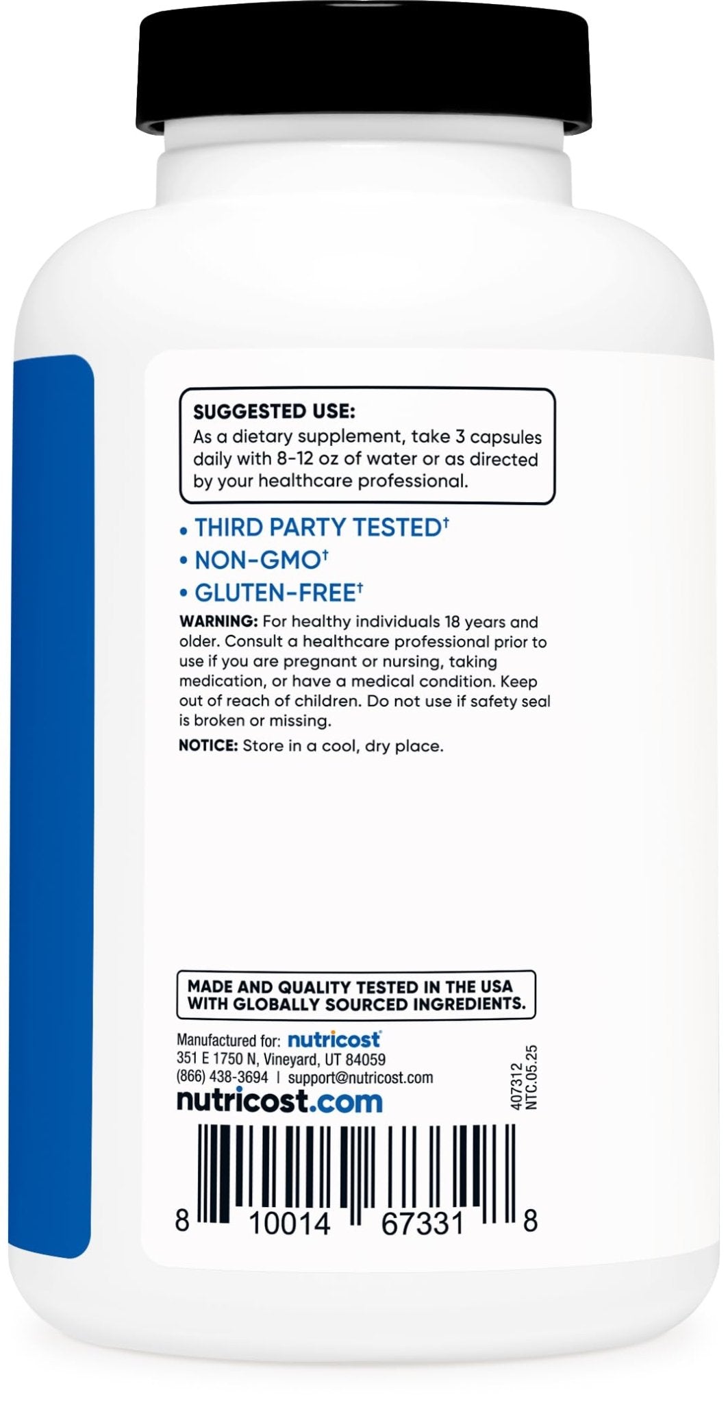Nutricost Nitric Oxide Booster 2250mg, 180 Capsules - 750mg Per Casule, 60 Servings - Gluten Free and Non-GMO - Maple Wellness Supplements