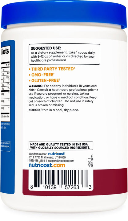 Nutricost Soluble Fiber (Berry Flavored) 30 Servings - Vegan, Non-GMO, Gluten Free - Maple Wellness Supplements