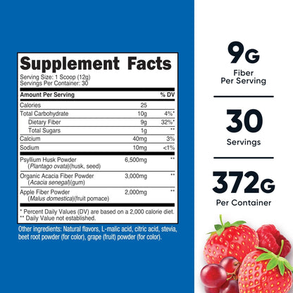 Nutricost Soluble Fiber (Berry Flavored) 30 Servings - Vegan, Non-GMO, Gluten Free - Maple Wellness Supplements