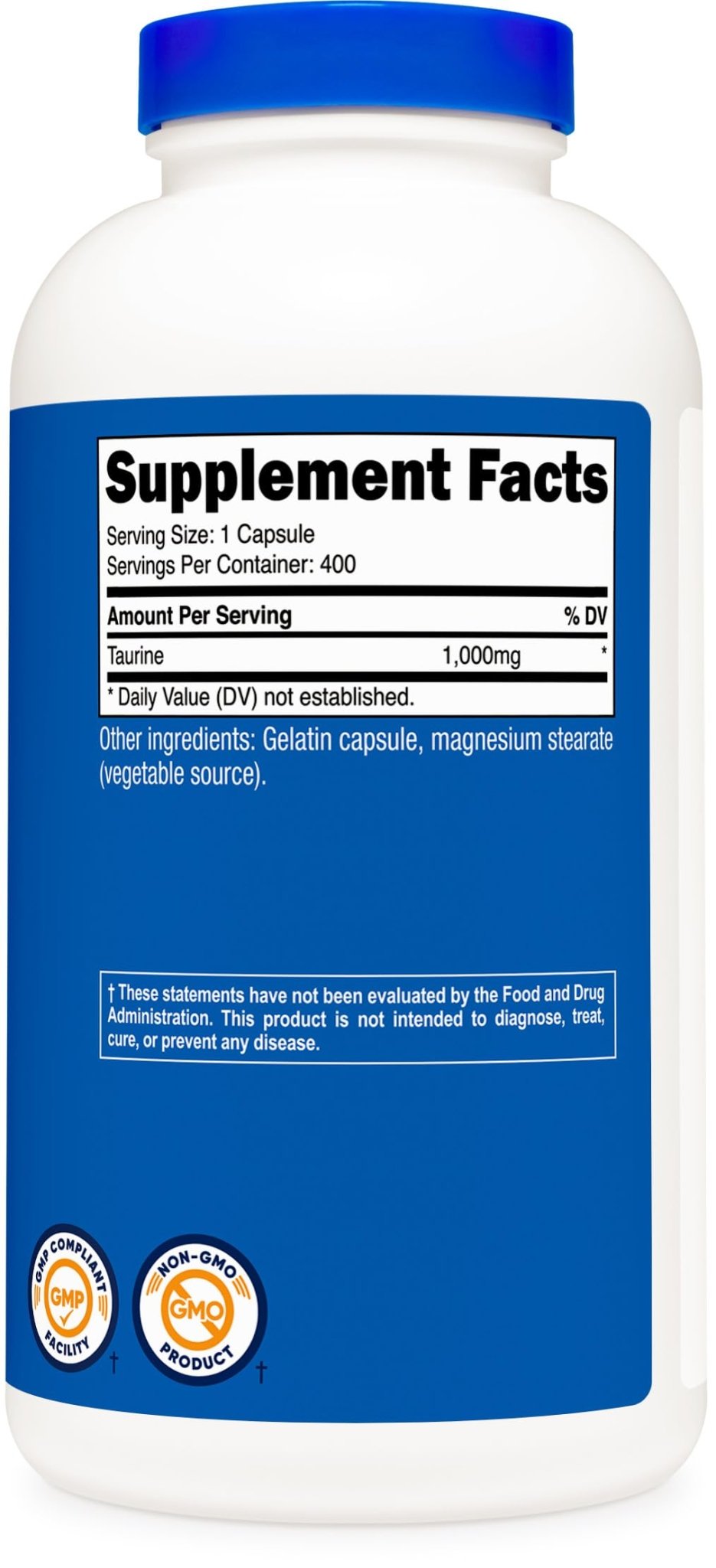 Nutricost Taurine 1000mg, 400 Capsules - Maple Wellness Supplements