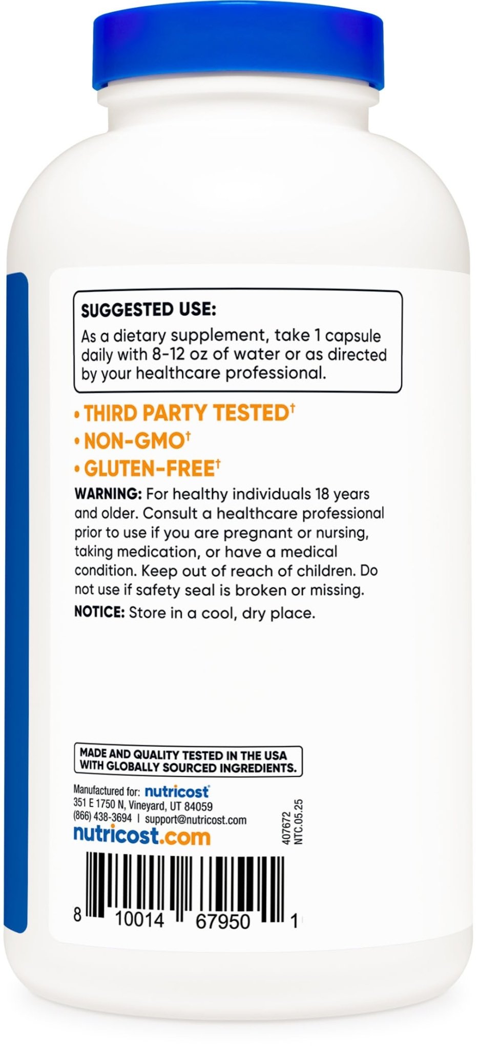 Nutricost Taurine 1000mg, 400 Capsules - Maple Wellness Supplements