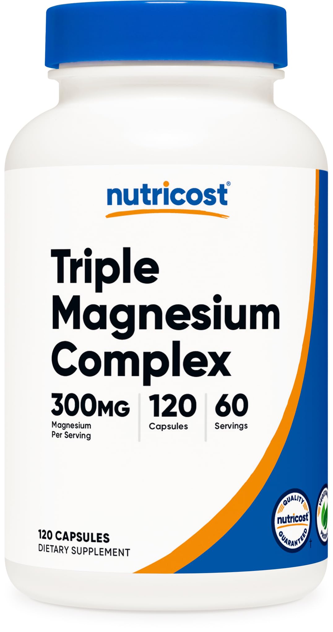 Nutricost Triple Magnesium Complex (300mg, 120 Capsules) - from Di-Magnesium Malate, Bisglycinate and Citrate, 60 Servings - Maple Wellness Supplements