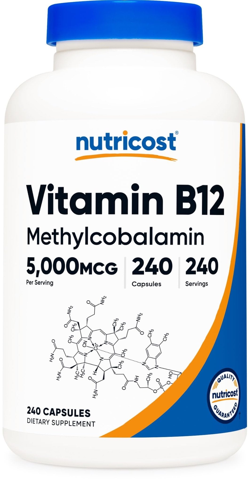 Nutricost Vitamin B12 (Methylcobalamin) 5000mcg, 240 Capsules - Vegetarian Caps, Non-GMO, Gluten Free B12 Supplement - Maple Wellness Supplements