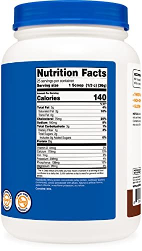 Nutricost Whey Protein Concentrate (Chocolate) 2LBS - Gluten Free & Non-GMO - Maple Wellness Supplements