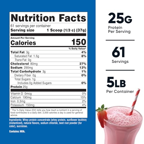 Nutricost Whey Protein Concentrate (Strawberry Milkshake) 5LBS - Gluten Free - Maple Wellness Supplements