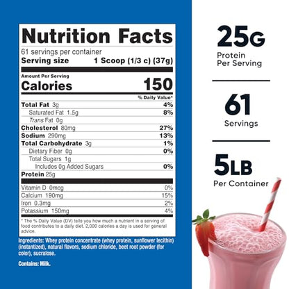 Nutricost Whey Protein Concentrate (Strawberry Milkshake) 5LBS - Gluten Free - Maple Wellness Supplements