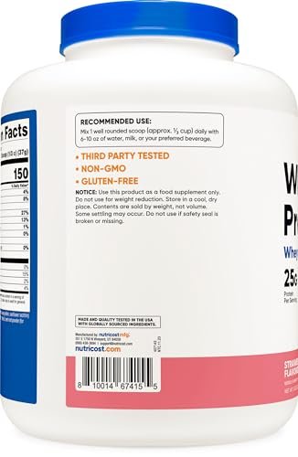 Nutricost Whey Protein Concentrate (Strawberry Milkshake) 5LBS - Gluten Free - Maple Wellness Supplements