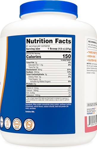 Nutricost Whey Protein Concentrate (Strawberry Milkshake) 5LBS - Gluten Free - Maple Wellness Supplements
