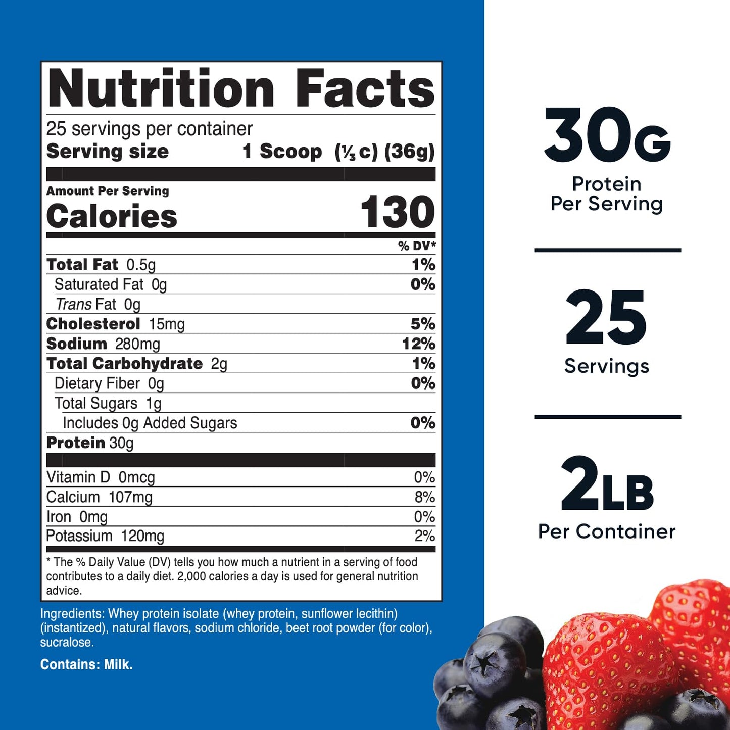Nutricost Whey Protein Isolate (Strawberry Acai, 2 Pounds) - Maple Wellness Supplements