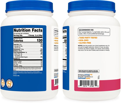 Nutricost Whey Protein Isolate (Strawberry Acai, 2 Pounds) - Maple Wellness Supplements