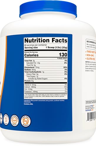Nutricost Whey Protein Powder, Unflavored, 5 pounds - from Whey Protein Concentrate - Maple Wellness Supplements