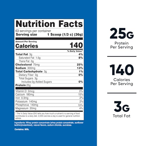 Nutricost Whey Protein Supplement Powder, Vanilla, 5 pounds - Maple Wellness Supplements