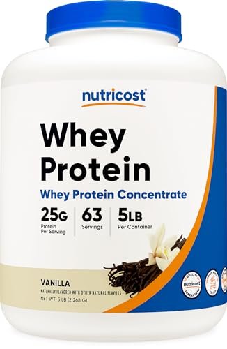 Nutricost Whey Protein Supplement Powder, Vanilla, 5 pounds - Maple Wellness Supplements