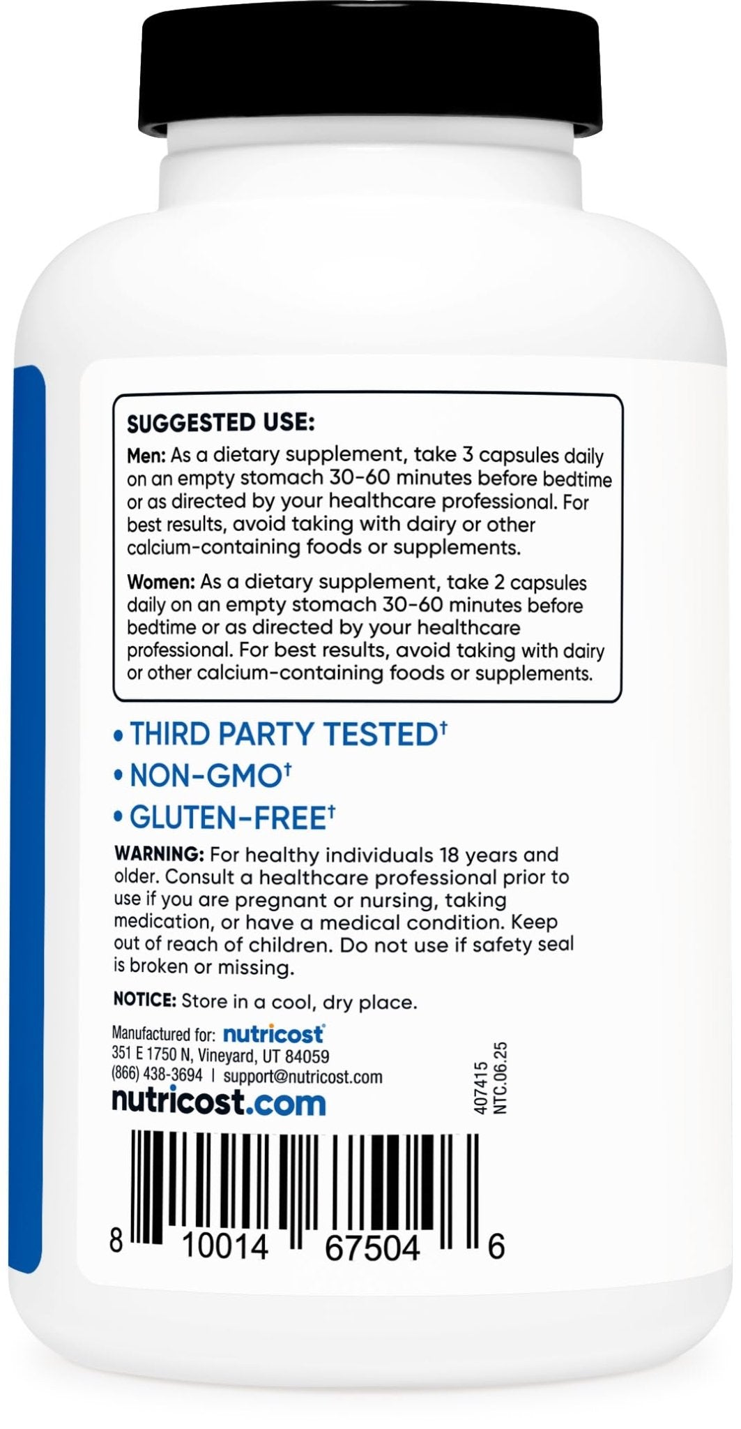 Nutricost ZMA 180 Capsules - Non-GMO and Gluten Free ZMA Supplement - Maple Wellness Supplements