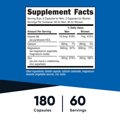 Nutricost ZMA 180 Capsules - Non-GMO and Gluten Free ZMA Supplement - Maple Wellness Supplements