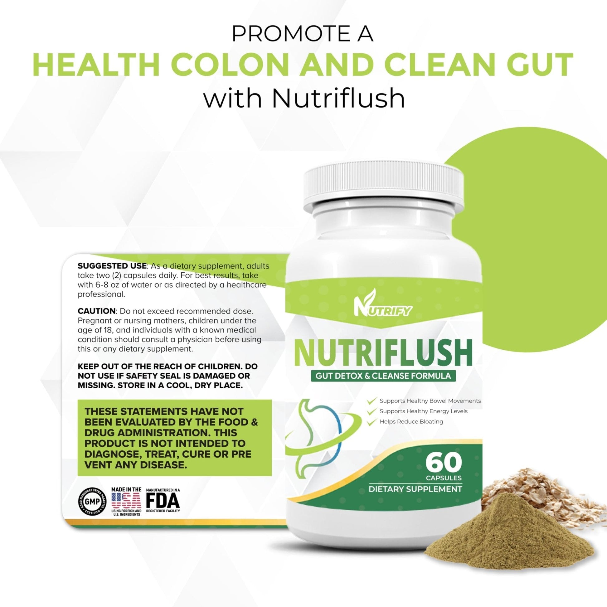 NutriFlush - Powerful Colon Support & Gut Cleanse Formula, High Absorption, GMO Free, Made in USA - Maple Wellness Supplements