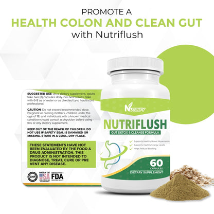 NutriFlush - Powerful Colon Support & Gut Cleanse Formula, High Absorption, GMO Free, Made in USA - Maple Wellness Supplements
