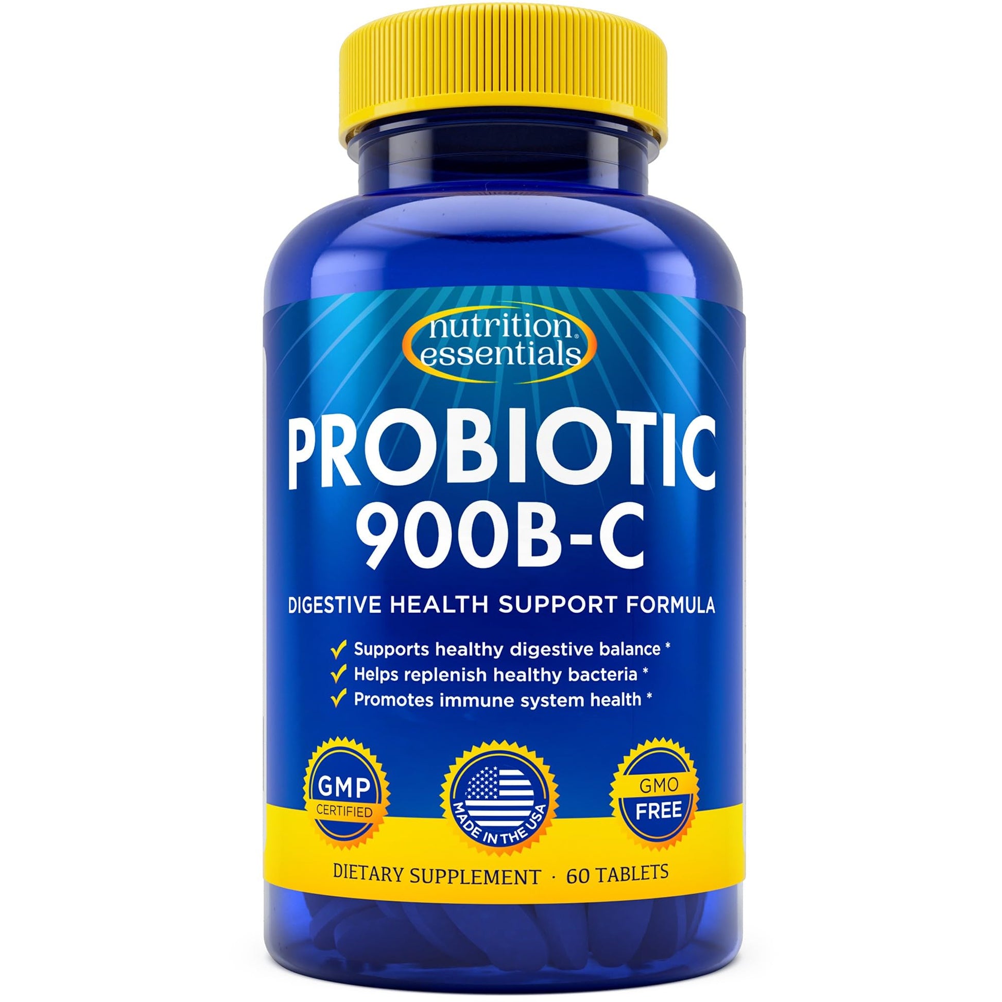 Nutrition Essentials Probiotics for Women and Men - with Lactase Enzyme and Prebiotic Fiber for Digestive Health - 80 Percent + More Potent Supplement - Maple Wellness Supplements