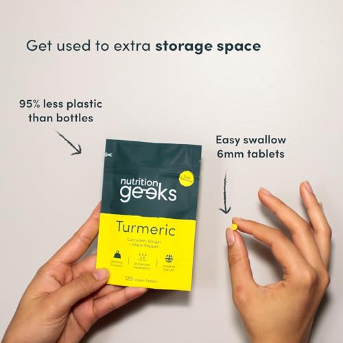 Nutrition Geeks Turmeric Tablets 2000 mg with Black Pepper & Ginger, High Strength - Maple Wellness Supplements