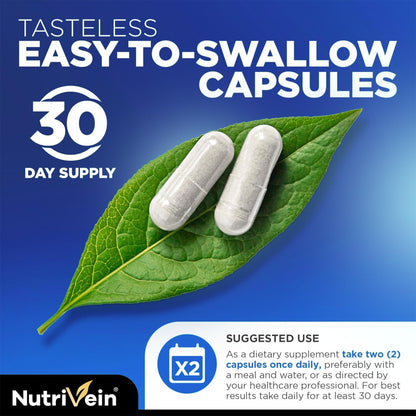 Nutrivein Premium NAD + Resveratrol Supplement 600 mg - 30 Servings (60 Capsules): Powerful Synergistic NAD Resveratrol Supplement - Aging, Cognition, Metabolism, & Overall Well-Being - Maple Wellness Supplements