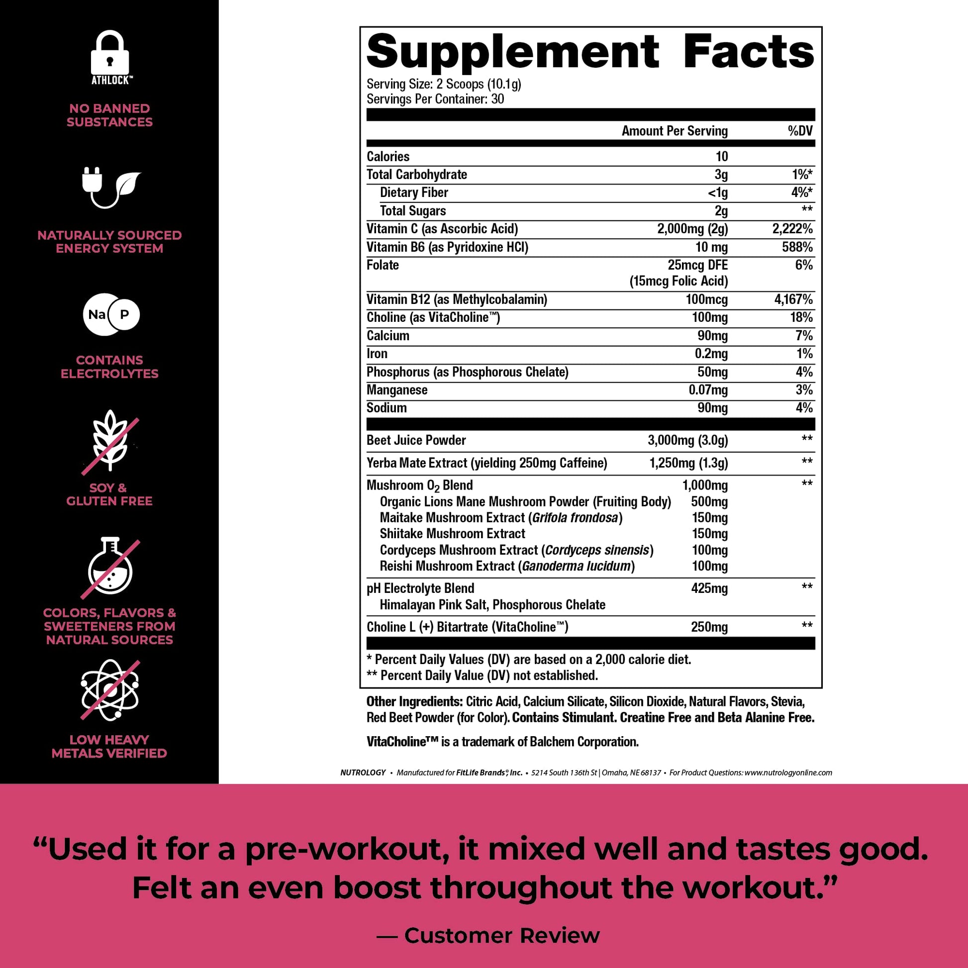 Nutrology Greens & Fruits Powder-Naturally Sourced Superfood, Chocolate (30 Servings) Beet Natural O2, Pre Workout Powder, Passion Fruit Flavor (30 Servings) - Maple Wellness Supplements