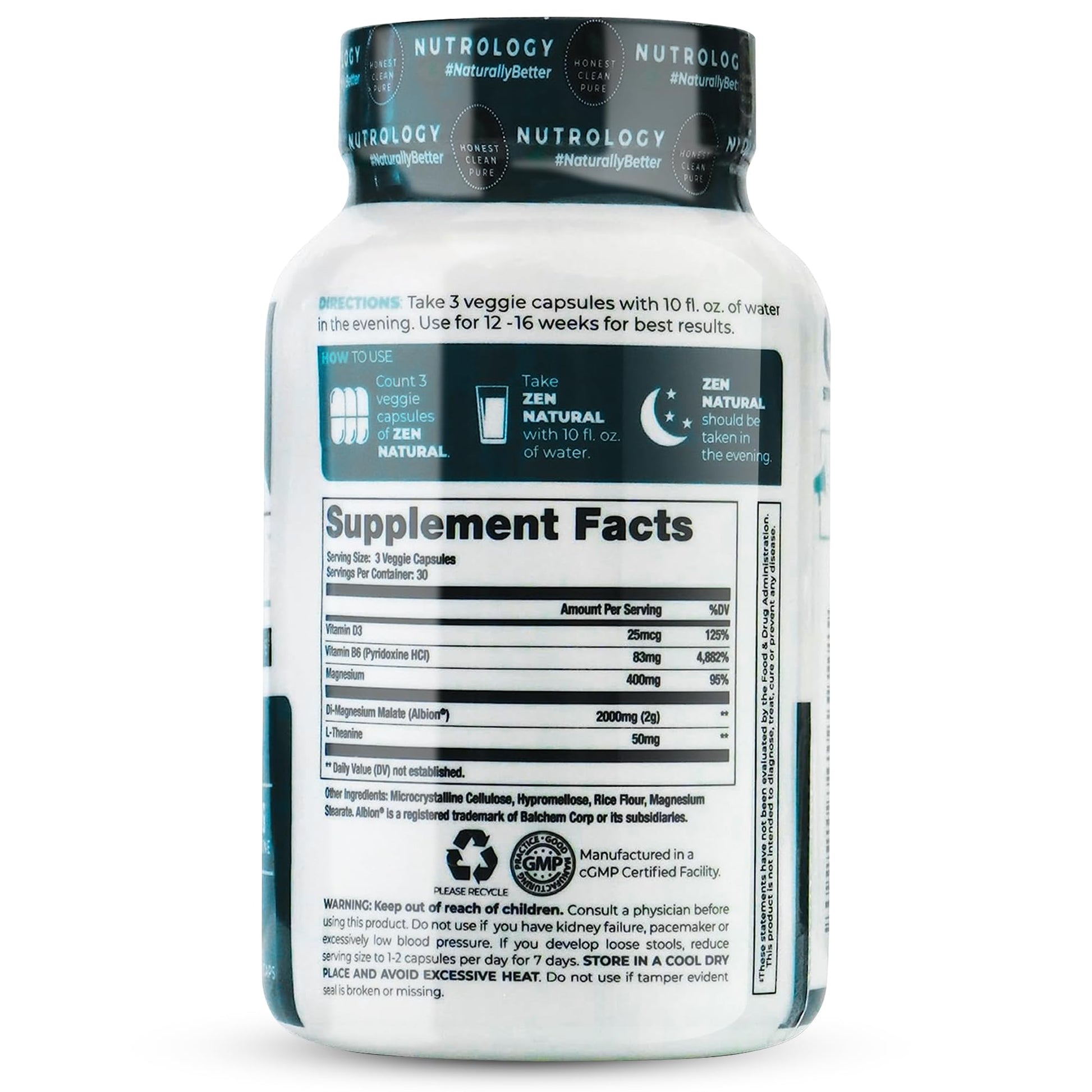Nutrology Greens & Fruits Powder-Naturally Sourced Superfood, Chocolate (30 Servings) Zen Natural Magnesium Supplement (30 Servings) - Maple Wellness Supplements