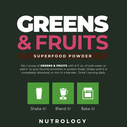Nutrology Greens & Fruits Powder-Naturally Sourced Superfood, Chocolate (30 Servings) Zen Natural Magnesium Supplement (30 Servings) - Maple Wellness Supplements