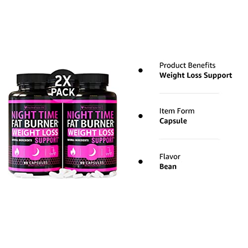 NuttraFaza INC (2 Pack) Night Time Weight Loss Pills for Women Belly Fat Burner - Maple Wellness Supplements