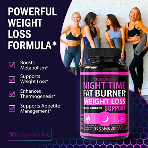 NuttraFaza INC (2 Pack) Night Time Weight Loss Pills for Women Belly Fat Burner - Maple Wellness Supplements